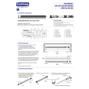 Cuppon CM45SS 60 M 10 NM Panjur Motoru (32 CM Kısa Tip)