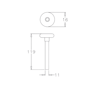 Seksiyonel Kapı Kısa Tekerlek Naylon 2x11mm L=119mm
