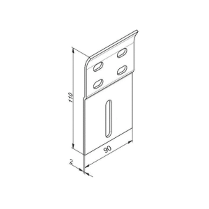 Seksiyonel Kapı Ray Bağlantı W Braketi Delikli 90 mm – Geniş
